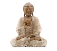 KDMD Buddha Statue Whitewash - 30cm Teaching Transmission in Brown KDMD Brown