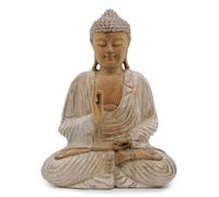 KDMD Buddha Statue Whitewash - 40cm Teaching Transmission in Brown KDMD Brown