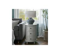KDMD Camden Collection 3 Drawer Round Side Table Modern Storage in Light Grey KDMD Light Grey