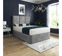KDMD Caprio Upholserted Floorstanding Headboard With Divan Grey Bed Frame | Size: Small Single KDMD Grey Small Single