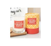 KDMD Caramel Waffle Scented Candle - Sweet Cinnamon & Syrup Aroma in White KDMD White