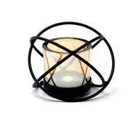 KDMD Centrepiece Iron Votive Candle Holder - 1 Cup Single Ball in Black KDMD Black