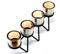 KDMD Centrepiece Iron Votive Candle Holder - 4 Cup Zig Zag in Black KDMD Black