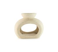 KDMD Ceramic Zen Oil Burner Oval Pebble Speckled Off-White in White KDMD White