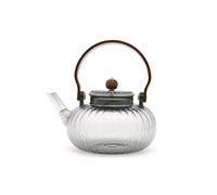 KDMD Charcoal Ribbed Pearl Glass Infuser Teapot 950ml - Elegant & Practical KDMD Charcoal