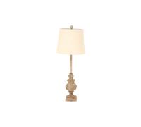 KDMD Chiaro Candlestick Table Lamp with Linen Shade - Elegant Modern Design in Brown KDMD Brown