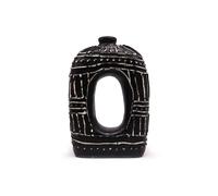 KDMD Chocolate Oval Donut Vase - 30cm Handcrafted Terracotta from Lombok in Black KDMD Black
