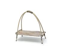 KDMD Coconut Leaf Tea Stand - Handcrafted Whitewashed Rattan in White KDMD White