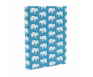 KDMD Cotton Bound Notebooks 20x15cm - 96 pages - Teal Elephants in Blue | Size: 20x15 cm KDMD Blue 20x15 cm