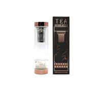 KDMD Crystal Glass Rose Gold Tea Infuser Bottle with Gemstones, 500ml KDMD Rose Gold