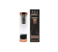 KDMD Crystal Glass Tea Infuser Bottle with Rose Gold & Gemstones, 500ml KDMD Rose Gold