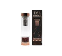 KDMD Crystal Glass Tea Infuser Bottle with Rose Gold & Red Jasper, 500ml KDMD Rose Gold