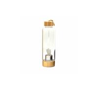 KDMD Crystal Infused Glass Water Bottle - Cleansing Clear Quartz - Angel KDMD Clear