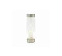 KDMD Crystal Infused Glass Water Bottle - Cleansing Clear Quartz - Chips in Silver KDMD Silver