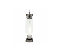 KDMD Crystal Infused Glass Water Bottle with Clear Quartz Obelisk in Silver KDMD Silver