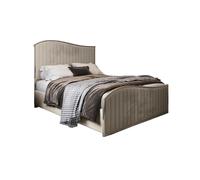 KDMD Darlington Upholstered Soft Velvet Metal Designer Bed Frame in Cream | Size: Small Double KDMD Cream Small Double