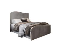 KDMD Darlington Upholstered Soft Velvet Metal Designer Bed Frame in Grey | Size: Double KDMD Grey Double