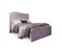 KDMD Darlington Upholstered Soft Velvet Metal Designer Bed Frame in Pink | Size: King KDMD Pink King