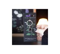 KDMD Deadly Nightshade Keyring with Black Obsidian in Silver KDMD Silver One Size