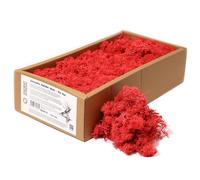 KDMD Decoration Reindeer Moss - Fire Red - (approx 500gm) KDMD Red