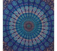 KDMD Double Cotton Bedspread + Wall Hanging - Classic Mandala in Blue KDMD Blue