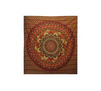 KDMD Double Cotton Bedspread & Wall Hanging - Mandala Art in Red KDMD Red