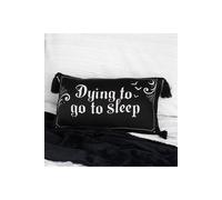 KDMD Dying to Sleep Satin Cushion - Gothic Girly Bed & Sofa Decor in Black KDMD Black