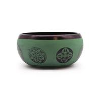 KDMD Earth Powder Singing Bowl - Mandala Buddha - 16cm in Green KDMD Green