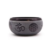 KDMD Earth Powder Singing Bowl - Om Five Buddha - 16cm in Grey KDMD Grey