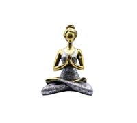 KDMD Elegant Bronze & Silver Yoga Lady Figurine - 24cm Decor Accent KDMD Silver