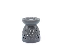 KDMD Elegant Grey Oil Burner with Teardrop Cutouts for Fragrance Diffusion KDMD Grey