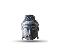 KDMD Elegant Silver Finish Buddha Head - 25cm Handcrafted Home Decor KDMD Silver