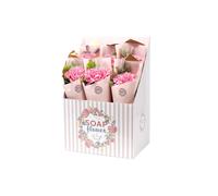 Kdmd Elegant Soap Flower Bouquet Carnation & Rose Gift Set In Pink Pink