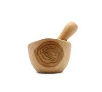 KDMD Ergo Teak Pestle & Mortar - Natural Bali Teak Kitchen Tool in Brown KDMD Brown