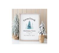 KDMD Farm Fresh Christmas Trees Framed Wall Art Print in White KDMD White