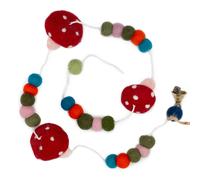 KDMD Felt Wall Hanging - Redtop Mushrooms in Red KDMD Red