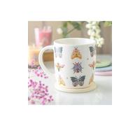 KDMD Floral Bug Print Mug in White KDMD White