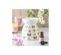 KDMD Floral Bug Print Oil Burner & Wax Warmer in White KDMD White
