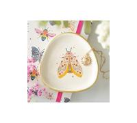 KDMD Floral Moth Trinket Dish in White KDMD White