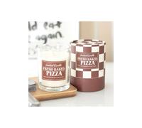 KDMD Fresh Baked Pizza Scented Candle - 40-Hour Aromatic Delight in White KDMD White
