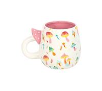 KDMD Funky Fungi Print Mug with Mushroom Handle in Cream KDMD Cream