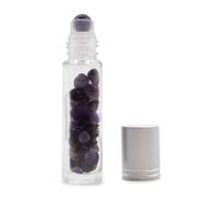KDMD Gemstone Essential Oil Roller Bottle - Amethyst - Silver Cap in Navy