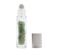 KDMD Gemstone Essential Oil Roller Bottle - Aventurine - Silver Cap in Green