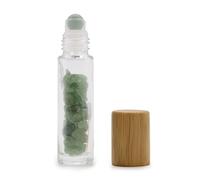 KDMD Gemstone Essential Oil Roller Bottle - Aventurine - Wooden Cap in Green