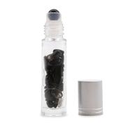 Kdmd Gemstone Essential Oil Roller Bottle - Black Tourmaline - Silver Cap Black
