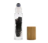 KDMD Gemstone Essential Oil Roller Bottle - Black Tourmaline - Wooden Cap