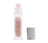 KDMD Gemstone Essential Oil Roller Bottle - Rose Quartz - Silver Cap in Pink