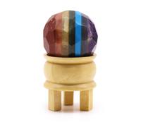 KDMD Gemstone Faceted Healing Ball & Stand - Seven Chakra KDMD Multicolor