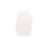KDMD Gemstone Lucky Cat - Rose Quartz in White KDMD White