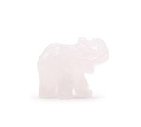 KDMD Gemstone Lucky Elephant - Rose Quartz in White KDMD White